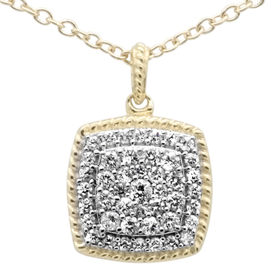 Muse Jewelry .23ct G SI 10K Yellow Gold Diamond Pendant Necklace 18" Long