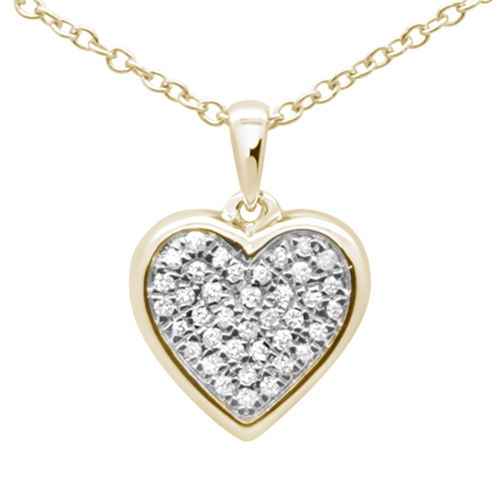 Muse Jewelry .10ct G SI 14K Yellow Gold Diamond Heart Diamond Pendant Necklace 18"