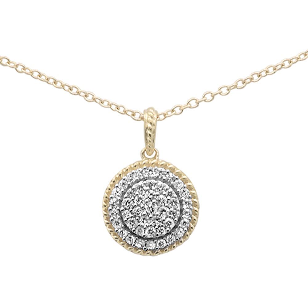 Muse Jewelry .25ct F SI 10K Yellow Gold Diamond Round Solitaire Pendant Necklace