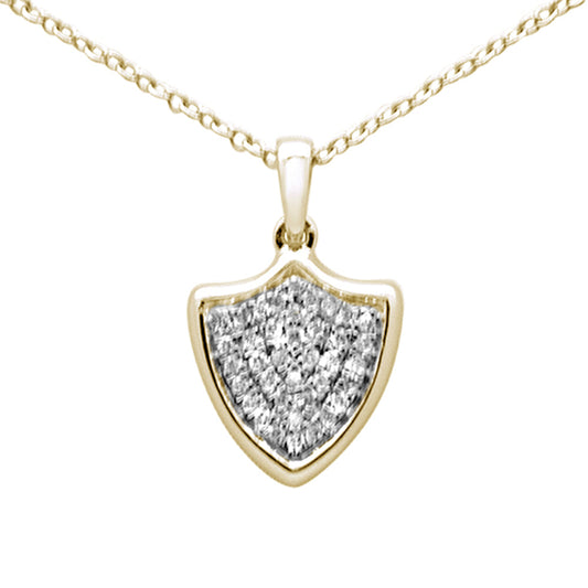 Muse Jewelry .10ct F SI 10K Yellow Gold Diamond Pendant Necklace 18" Chain