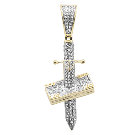 Muse Jewelry .36ct G SI 10K Yellow Gold Diamond Hip hop Cross pendant