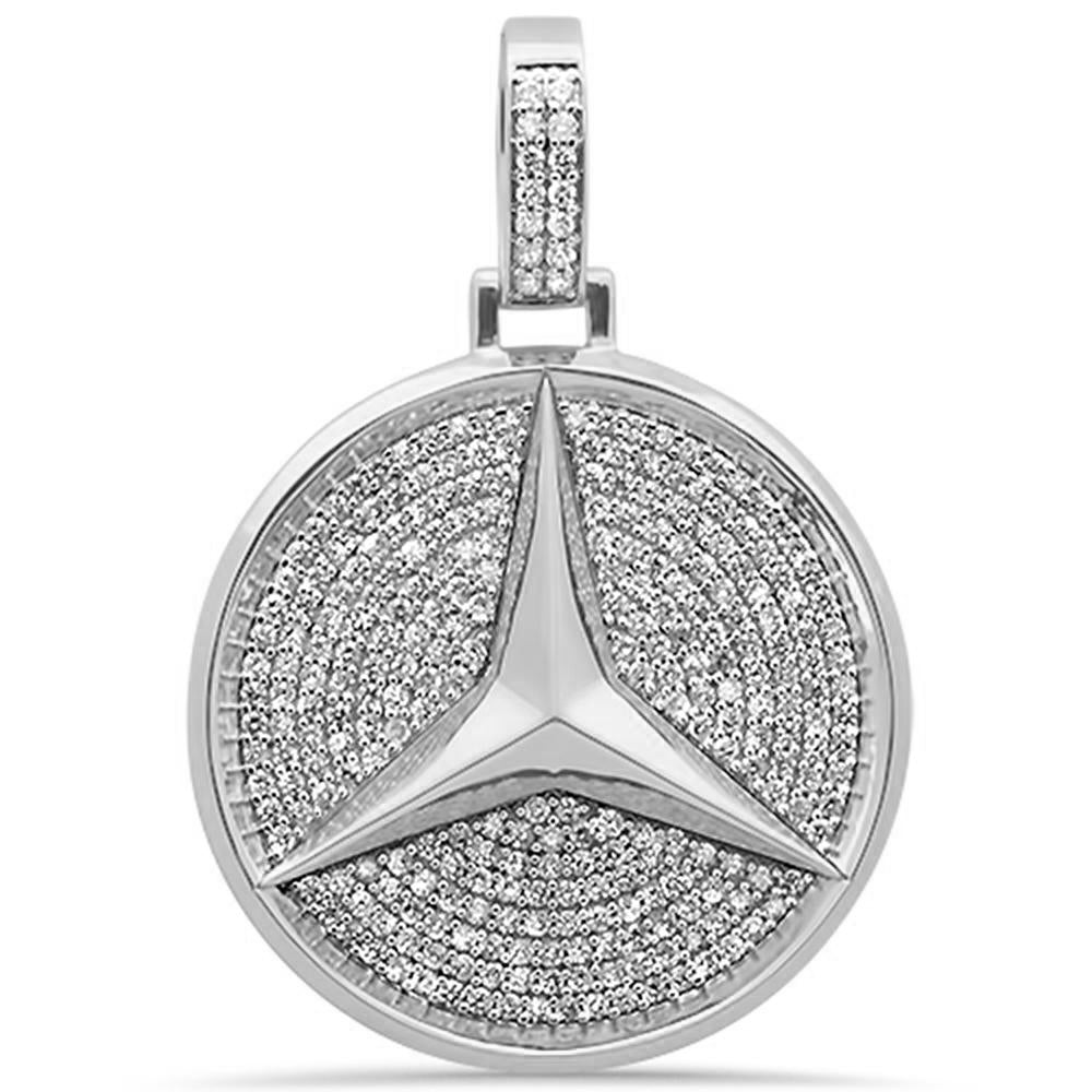 Muse Jewelry 1.78ct G SI 10K White Gold Diamond Hip Hop Logo Emblem Iced Out Charm Pendant