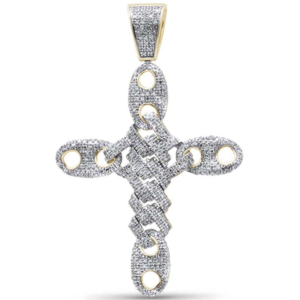 Muse Jewelry 1.08ct G SI 10K Yellow Gold Diamond Cross Hip Hop Pendant