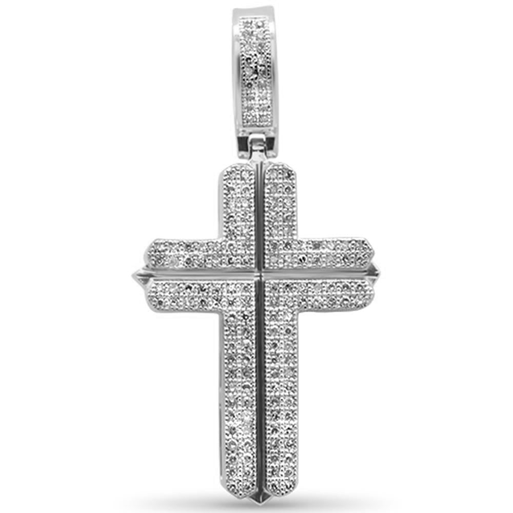 Muse Jewelry .35ct G SI 10K White Gold Diamond Cross Hip Hop Pendant