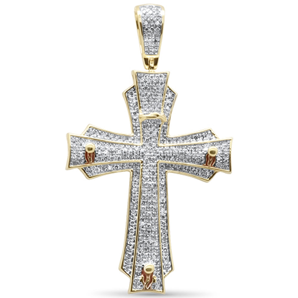 Muse Jewelry .75ct G SI 10K Yellow Gold Diamond Cross Hip Hop Pendant