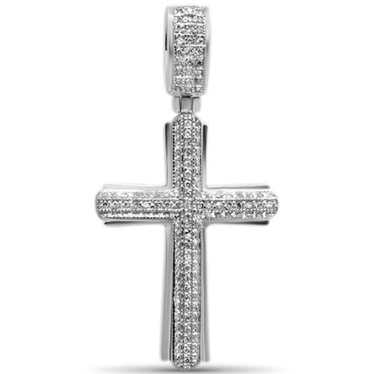 Muse Jewelry .32CT G SI 10K White Gold Diamond Cross Pendant