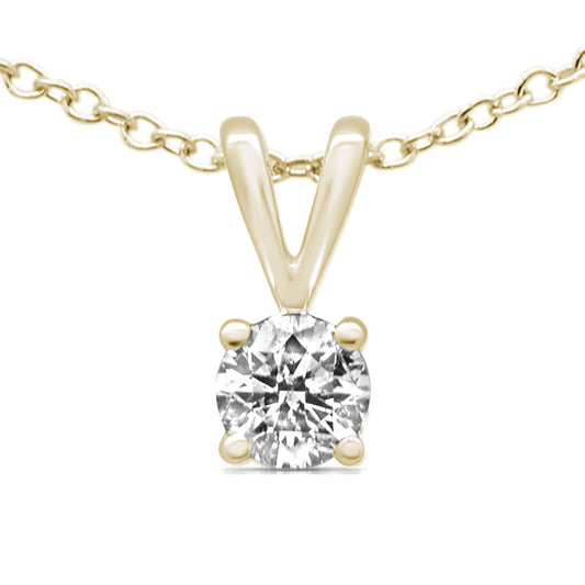 Muse Jewelry .28ct G SI 14K Yellow Gold Diamond Solitaire Pendant Necklace 18" Long