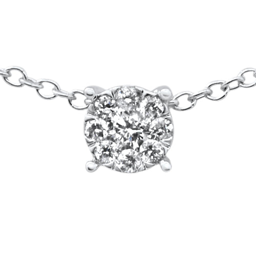 Muse Jewelry .11ct G SI 10K White Gold Diamond Fashion Necklace 18" Long