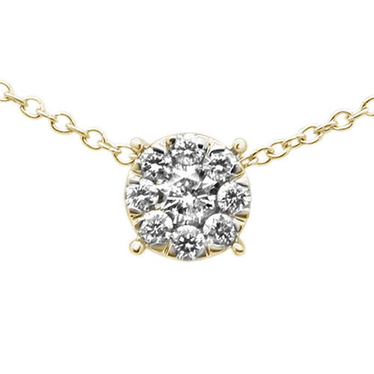 Muse Jewelry .32ct G SI 10K Yellow Gold Diamond Solitaire Pendant Necklace 18"