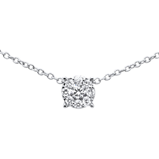 Muse Jewelry .18ct F SI 10K White Gold Diamond Pendant Necklace 18"