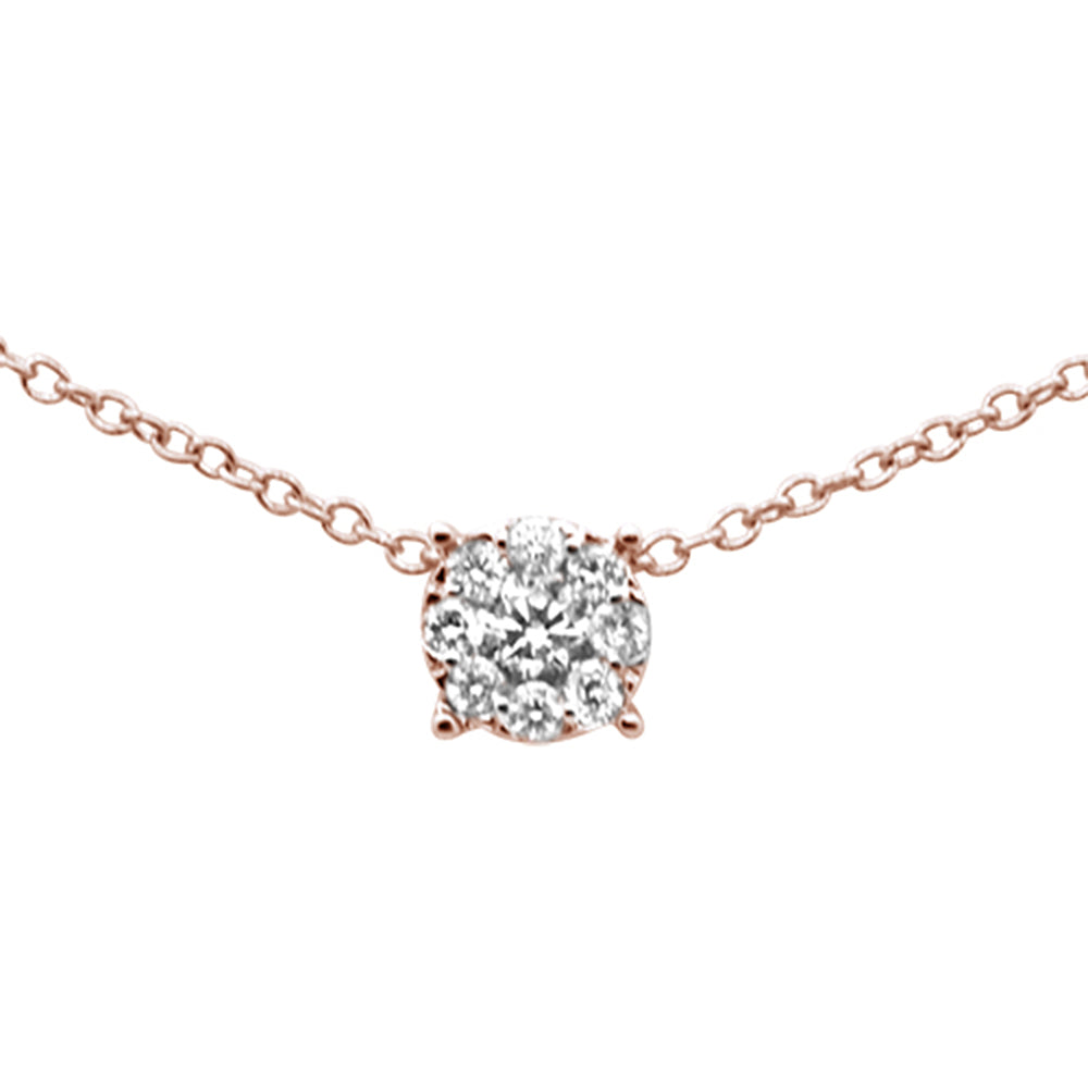 Muse Jewelry .18ct F SI 10K Rose Gold Diamond Pendant Necklace 18"