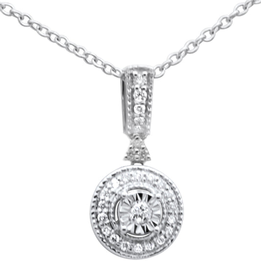 Muse Jewelry .10ct F SI 10K White Gold Diamond Pendant Necklace