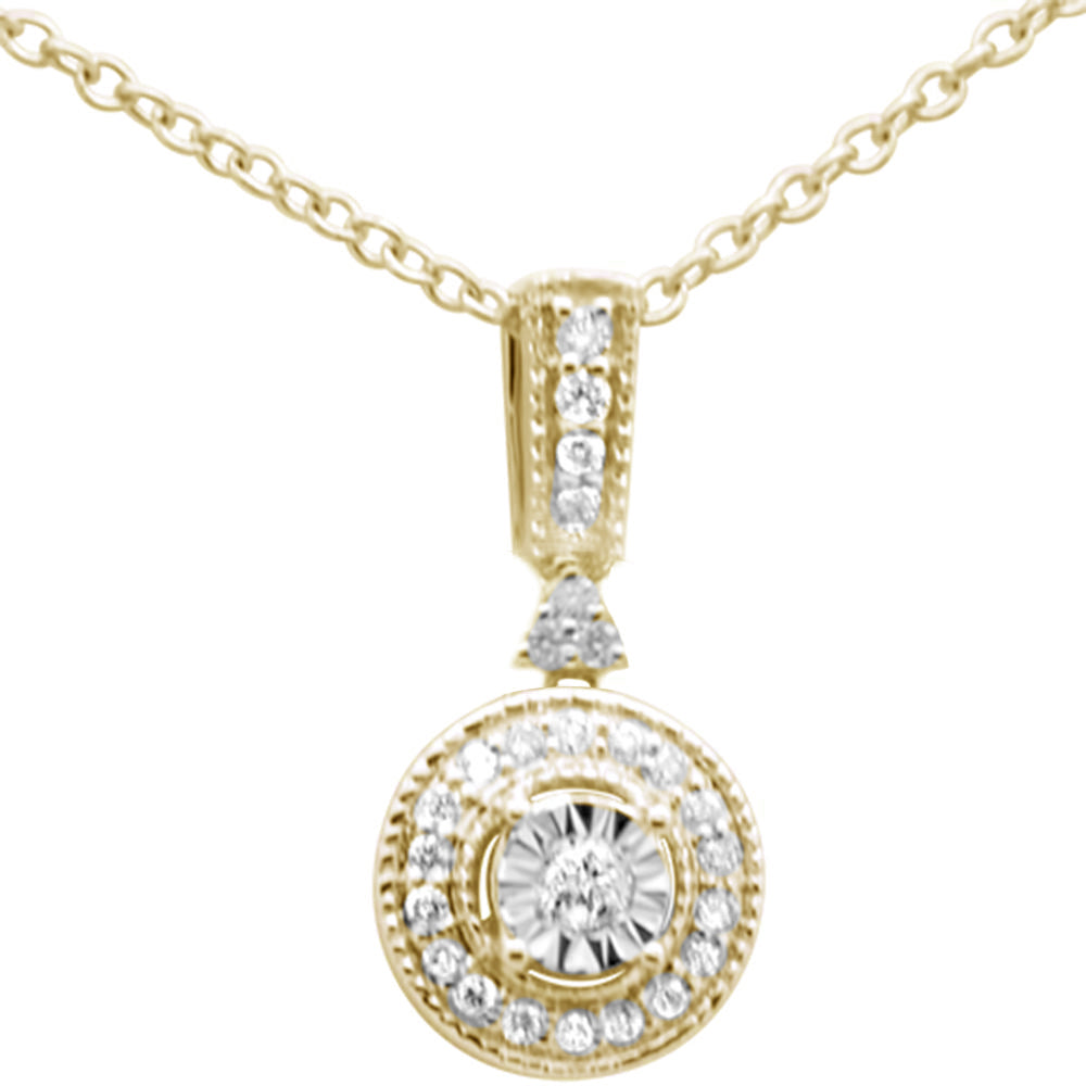 Muse Jewelry .10ct G SI 10K Yellow Gold Diamond Pendant Necklace 18"