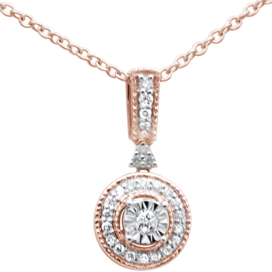 Muse Jewelry .10ct G SI 10K Rose Gold Diamond Pendant Necklace