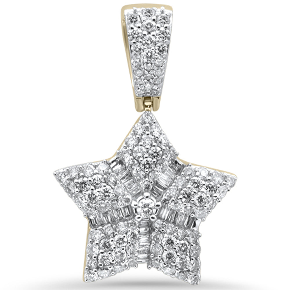 Muse Jewelry 2.0ct G SI 10K Yellow Gold Diamond Star Hip Hop Iced Out Charm Pendant