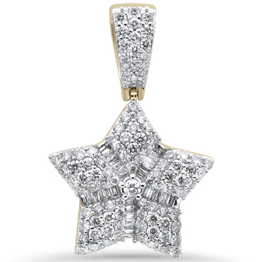 Muse Jewelry 2.0ct G SI 10K Yellow Gold Diamond Star Hip Hop Iced Out Charm Pendant