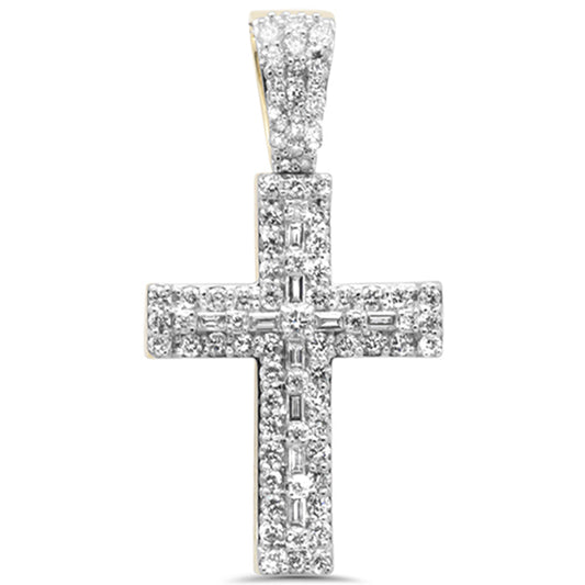 Muse Jewelry 1.55ct G SI 10K Yellow Gold Diamond Hip Hop Cross Charm Pendant