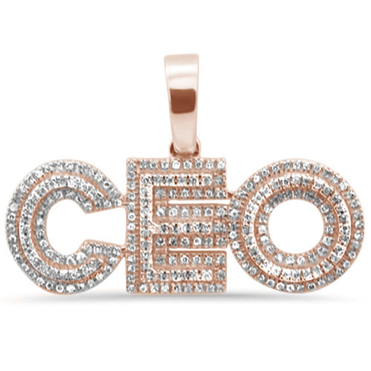 Muse Jewelry .35ct G SI 10K Rose Gold Diamond Iced out "CEO" Pendant