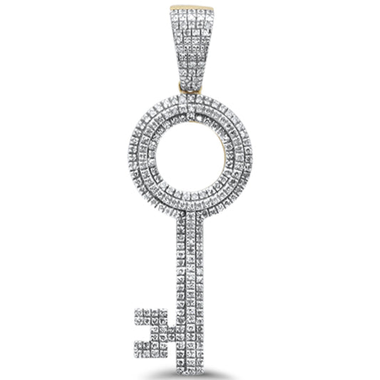 Muse Jewelry .57ct G SI 10K Yellow Gold Diamond Iced Out Key Charm Pendant