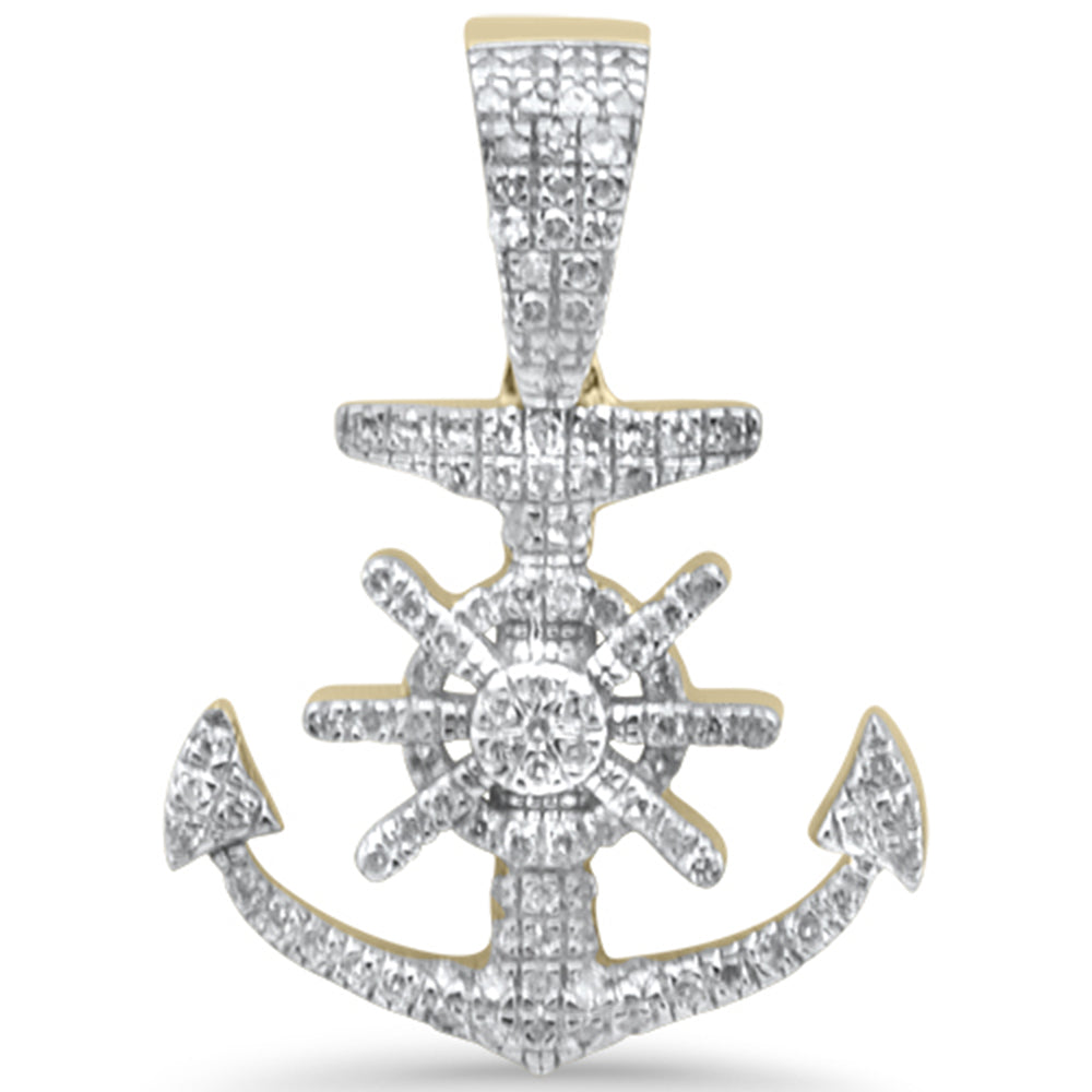 Muse Jewelry .26ct G SI 10K Yellow Gold Diamond Hip Hop Anchor Charm Pendant