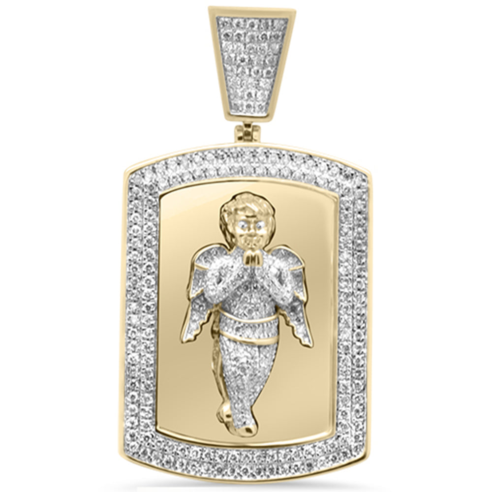 Muse Jewelry 1.39ct G SI 10K Yellow Gold Diamond Hip Hop Iced Out Cherub Angel Cupid Charm Pendant