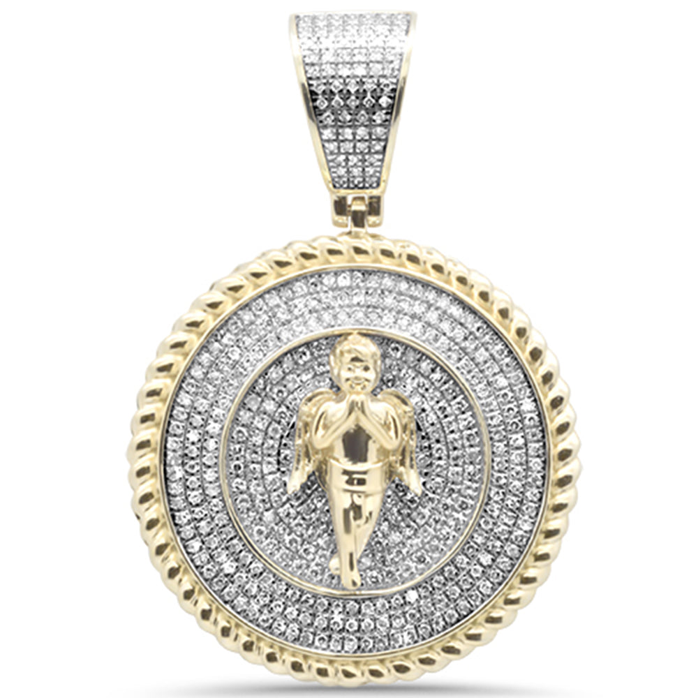 Muse Jewelry .94ct G SI 10K Yellow Gold Diamond Hip Hop Iced Out Medallion VENUS Charm Pendant