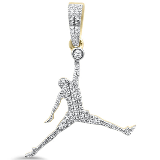 Muse Jewelry .17ct G SI 10K Yellow Gold Diamond Hip Hop Basketball Pendant