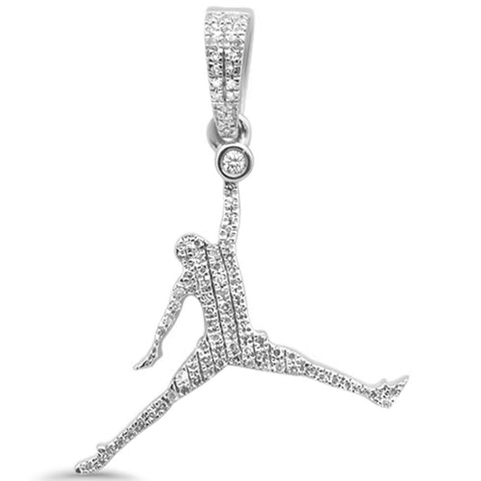 Muse Jewelry .17ct G SI 10K White Gold Diamond Hip Hop Basketball Pendant