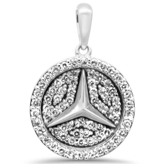 Muse Jewelry .53ct G SI 10K White Gold Diamond Hip Hop Diamond Emblem Medallion Pendant