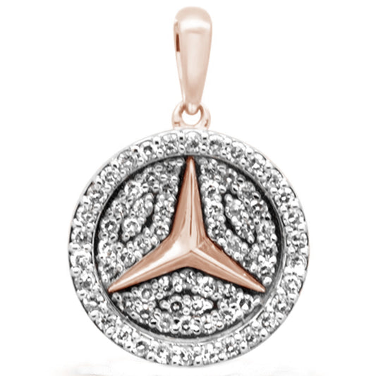 Muse Jewelry .49ct G SI 10K Rose Gold Diamond Hip Hop Diamond Emblem Medallion Pendant