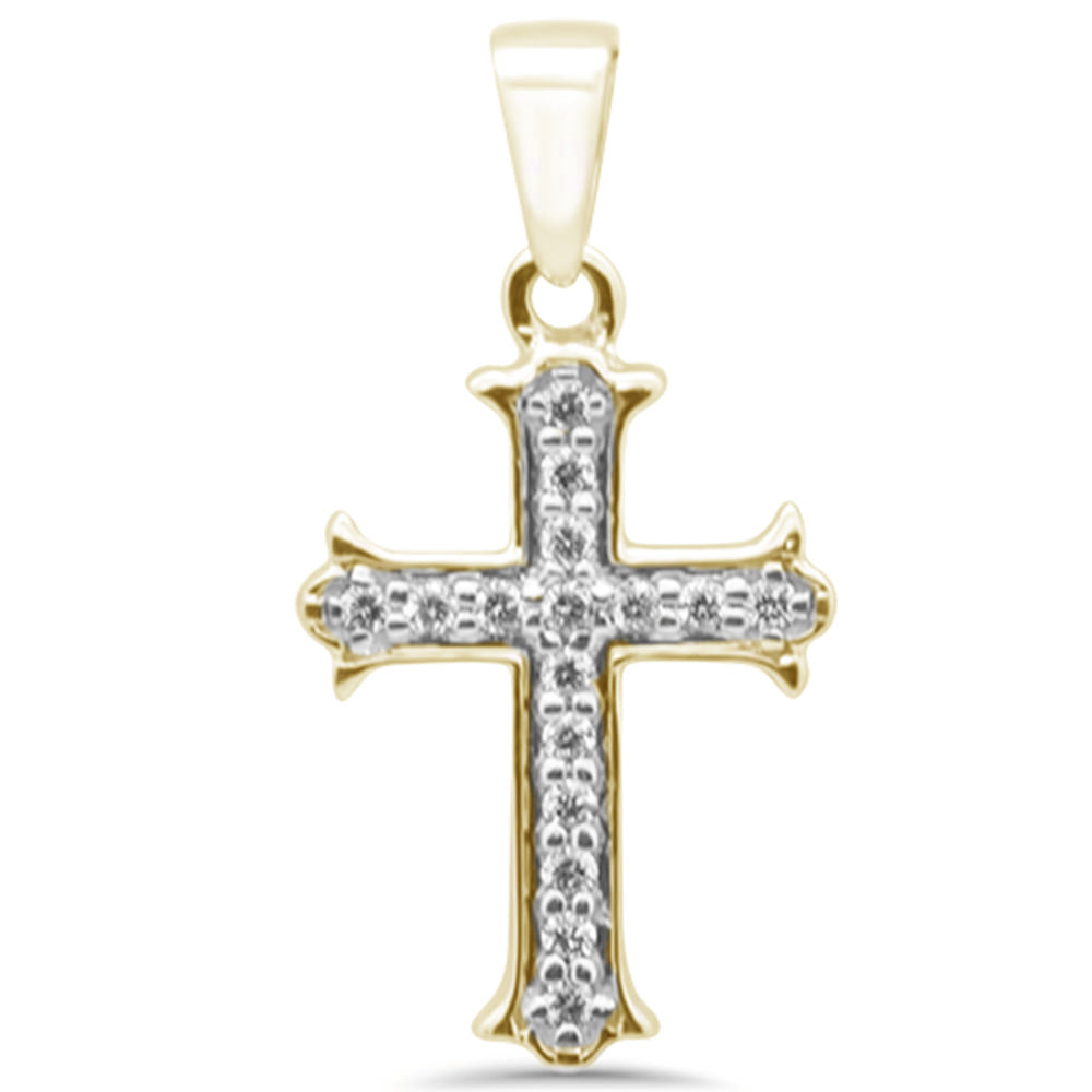 Muse Jewelry .08ct G SI 10K Yellow Gold Diamond Cross Pendant