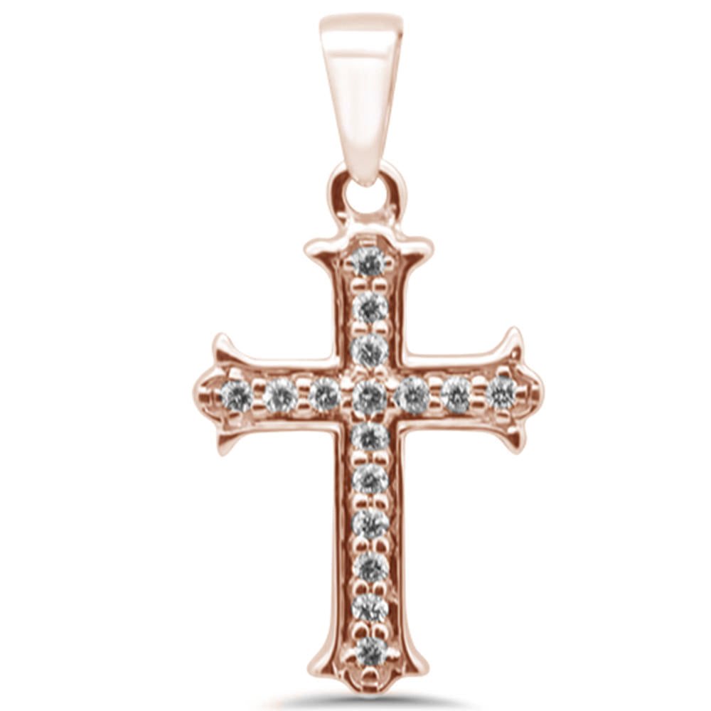 Muse Jewelry .08ct G SI 10K Rose Gold Diamond Cross Pendant