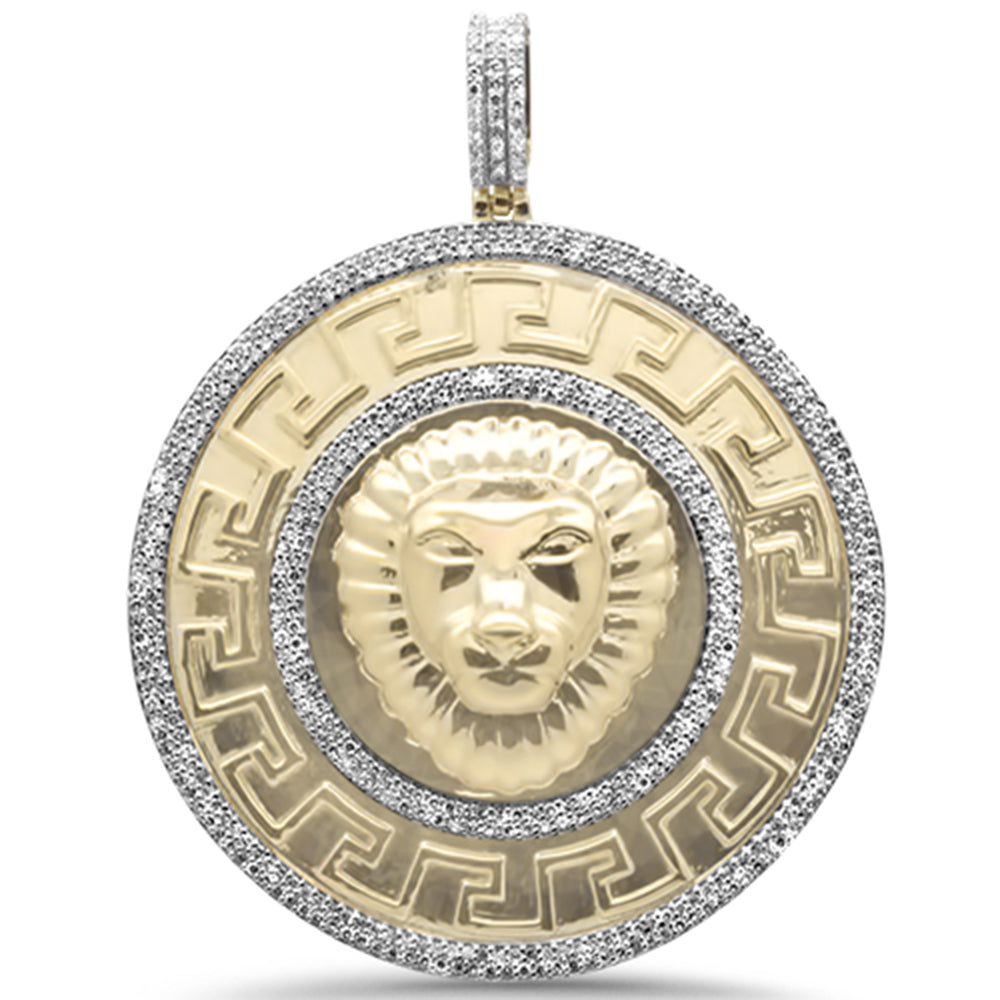 Muse Jewelry .79ct G SI 10K Yellow Gold Diamond Hip Hop Lion Head Medallion Charm Pendant