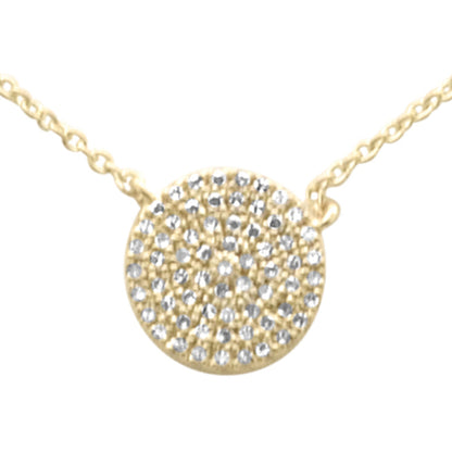 Muse Jewelry .13ct G SI 14K Yellow Gold Diamond Round Circle Pendant Necklace 16" + 2" Ext.