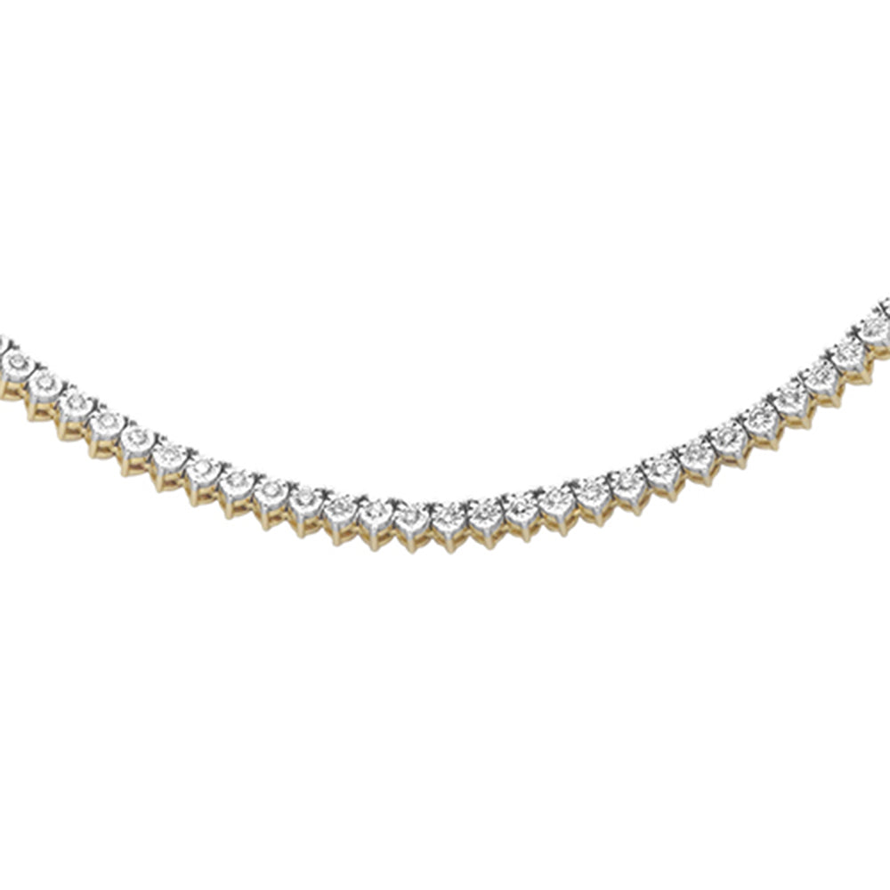 Muse Jewelry 1.86ct G SI 10K Yellow Gold Diamond Tennis Necklace 22"