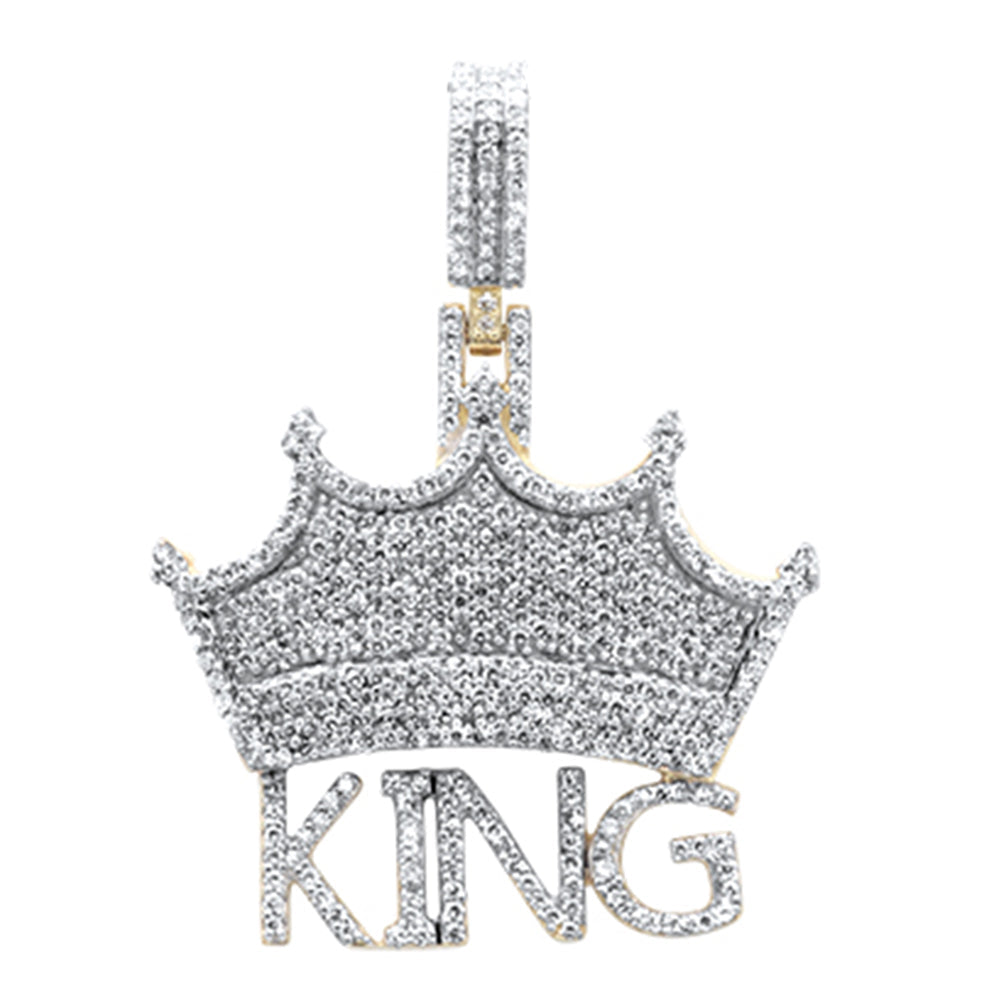 Muse Jewelry .70ct G SI 10K Yellow Gold Diamond "KING" Crown Pendant