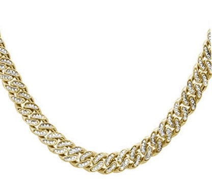 Muse Jewelry 5mm 1.75ct G SI 14k Yellow Gold Diamond Round Cuban Necklace 22"