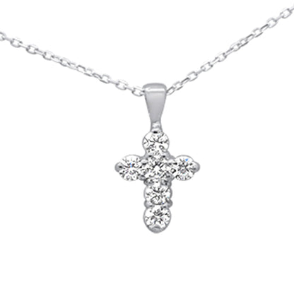 Muse Jewelry .50ct G SI 14kt White Gold Round Diamond Cross Pendant 18"