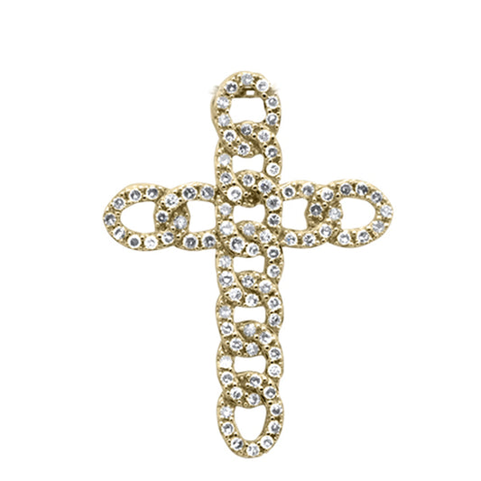 Muse Jewelry .38ct G SI 14K Yellow Gold Diamond Cuban Cross Pendant
