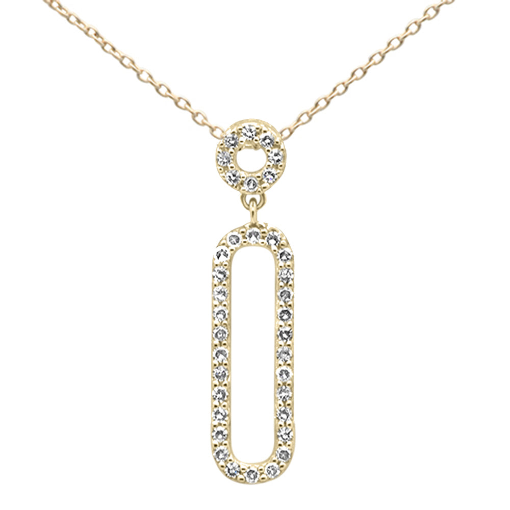 Muse Jewelry .25ct G SI 14K Yellow Gold Diamond Drop Pendant 18" Long Chain Included