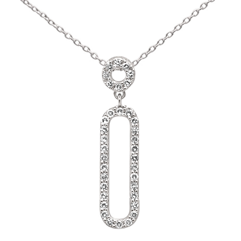 Muse Jewelry .24ct G SI 14K White Gold Diamond Drop Pendant 18" Long Chain