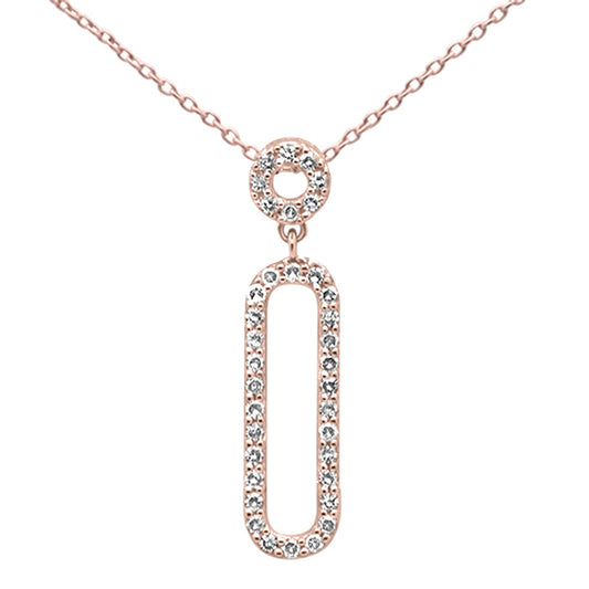 Muse Jewelry .25ct G SI 14K Rose Gold Diamond Drop Pendant 18" Long Chain Included