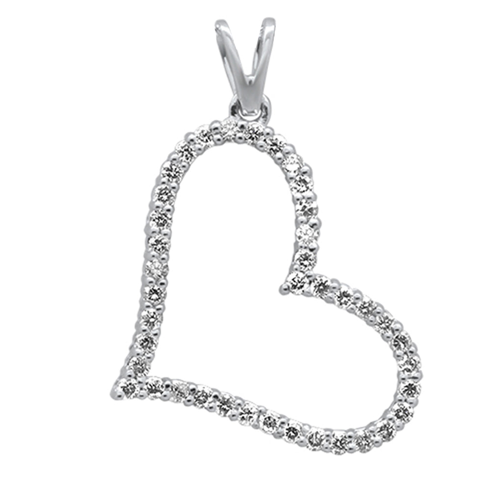 Muse Jewelry .46ct G SI 14K White Gold Diamond Heart Pendant