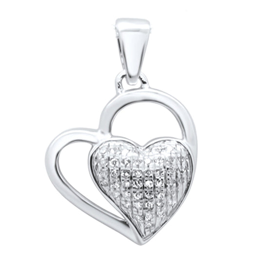 Muse Jewelry .10ct G SI 10K White Gold Diamond Heart Pendant