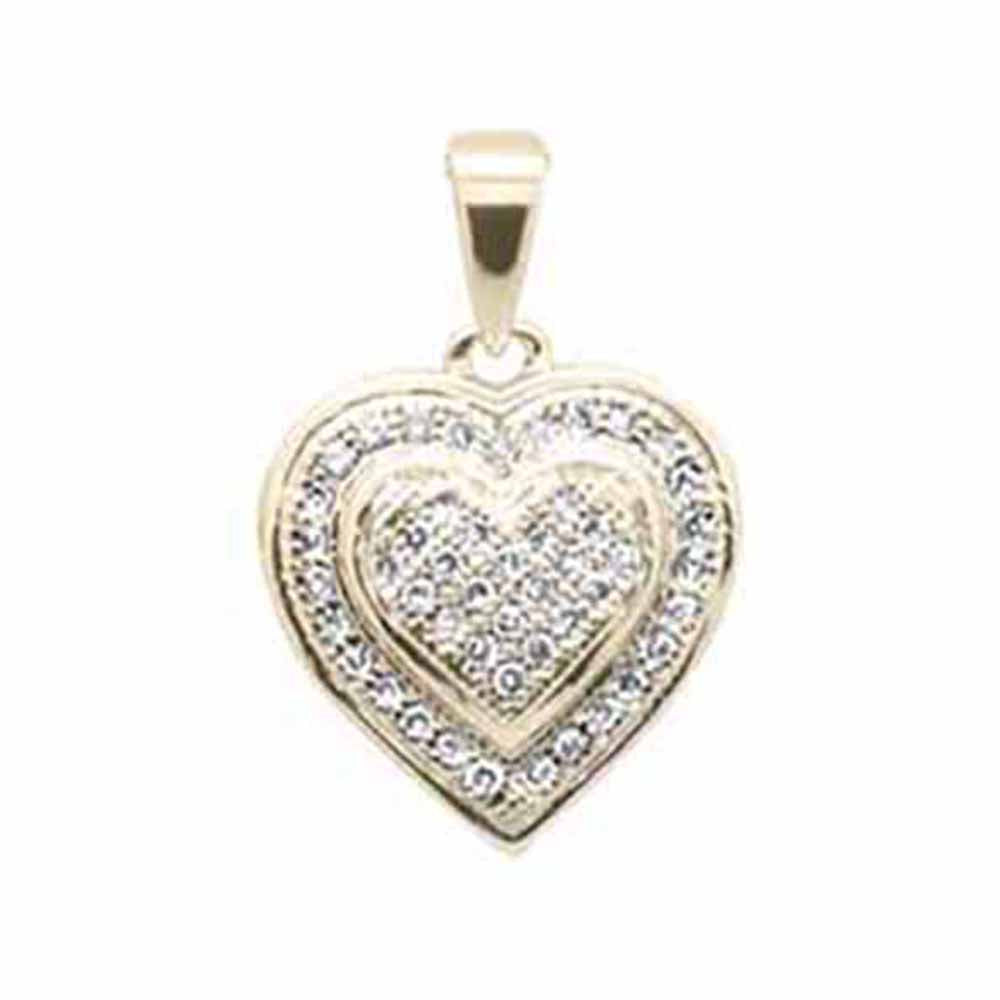 Muse Jewelry .16ct G SI 10K Yellow Gold Diamond Heart Pendant