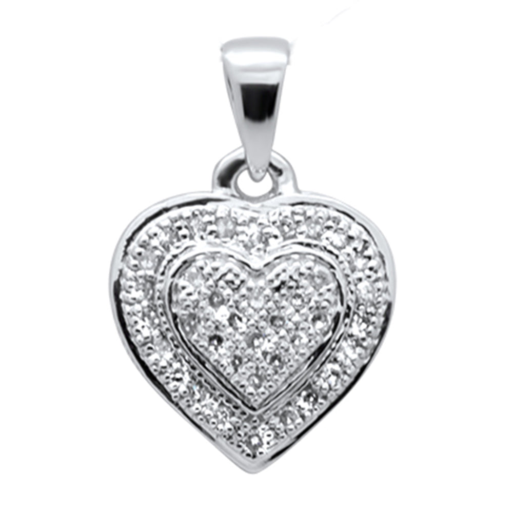 Muse Jewelry .11ct G SI 10K White Gold Diamond Heart Pendant