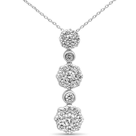 Muse Jewelry .38ct G SI 14K White Gold Diamond Fashion Pendant 18" Long Chain Included