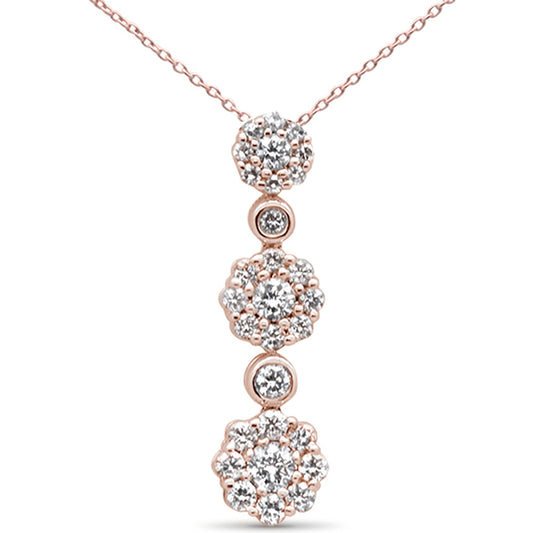 Muse Jewelry .39ct G SI 14K Rose Gold Diamond Fashion Pendant 18" Long Chain Included