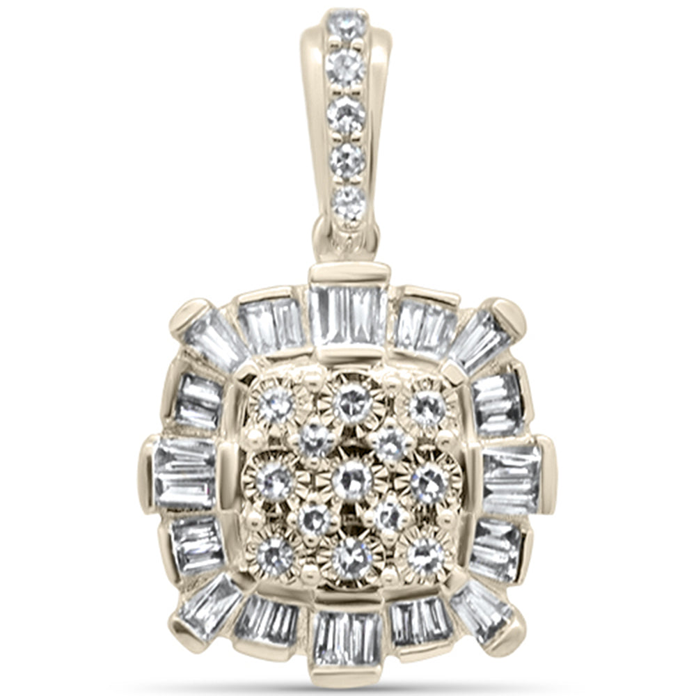 Muse Jewelry .25ct G SI 14K Yellow Gold Diamond Round & Baguette Pendant