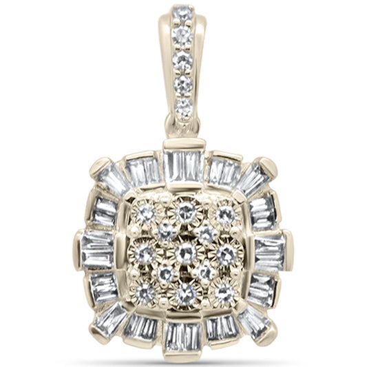 Muse Jewelry .25ct G SI 14K Yellow Gold Diamond Round & Baguette Pendant